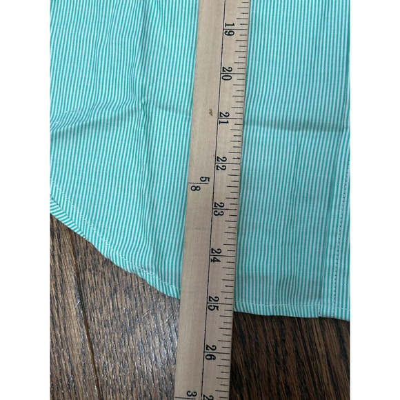 NWT Everlane The Silky Cotton Mint Green White Stripe Button Down Shirt Size 0 - Picture 11 of 11